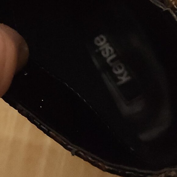 Kensie Brown Black Snake Print Ankle Boots 6.5 - Picture 6 of 7